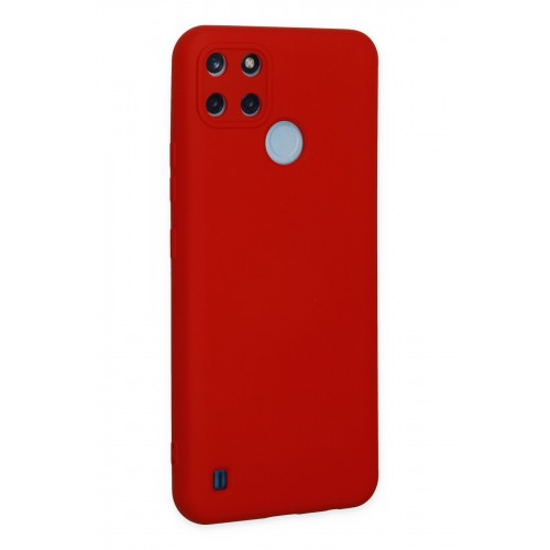 Newface Realme C21Y Kılıf Nano içi Kadife Silikon - Kırmızı Newface Realme C21Y Kılıf Nano içi Kadife Silikon - Kırmızı