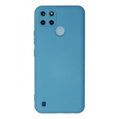 Newface Realme C21Y Kılıf Nano içi Kadife Silikon - Mavi Newface Realme C21Y Kılıf Nano içi Kadife Silikon - Mavi