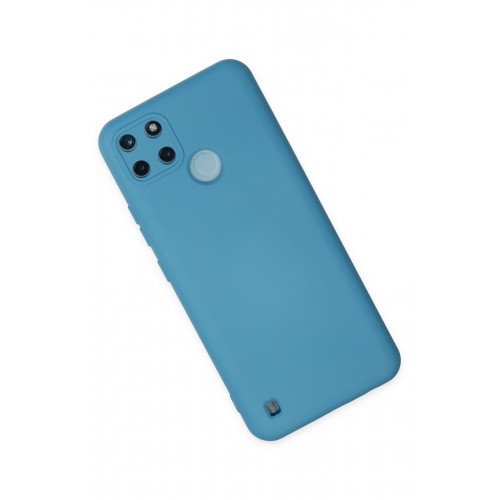 Newface Realme C21Y Kılıf Nano içi Kadife Silikon - Mavi Newface Realme C21Y Kılıf Nano içi Kadife Silikon - Mavi