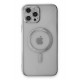 Newface iPhone 12 Pro Max Kılıf Magneticsafe Lazer Silikon - Gümüş