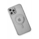 Newface iPhone 12 Pro Max Kılıf Magneticsafe Lazer Silikon - Gümüş