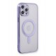 Newface iPhone 12 Pro Max Kılıf Magneticsafe Lazer Silikon - Mor