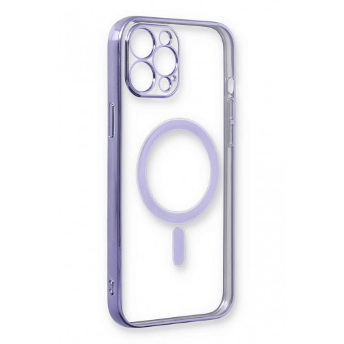Newface iPhone 12 Pro Max Kılıf Magneticsafe Lazer Silikon - Mor Newface iPhone 12 Pro Max Kılıf Magneticsafe Lazer Silikon - Mor