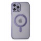 Newface iPhone 12 Pro Max Kılıf Magneticsafe Lazer Silikon - Mor