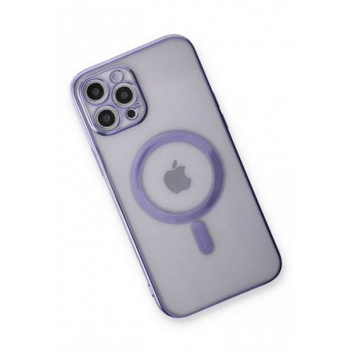 Newface iPhone 12 Pro Max Kılıf Magneticsafe Lazer Silikon - Mor Newface iPhone 12 Pro Max Kılıf Magneticsafe Lazer Silikon - Mor