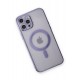 Newface iPhone 12 Pro Max Kılıf Magneticsafe Lazer Silikon - Mor