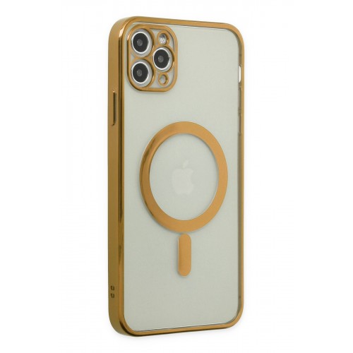 Newface iPhone 11 Pro Kılıf Magneticsafe Lazer Silikon - Gold Newface iPhone 11 Pro Kılıf Magneticsafe Lazer Silikon - Gold