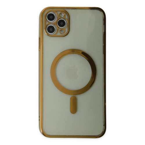 Newface iPhone 11 Pro Kılıf Magneticsafe Lazer Silikon - Gold Newface iPhone 11 Pro Kılıf Magneticsafe Lazer Silikon - Gold