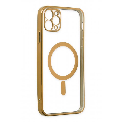 Newface iPhone 11 Pro Kılıf Magneticsafe Lazer Silikon - Gold Newface iPhone 11 Pro Kılıf Magneticsafe Lazer Silikon - Gold