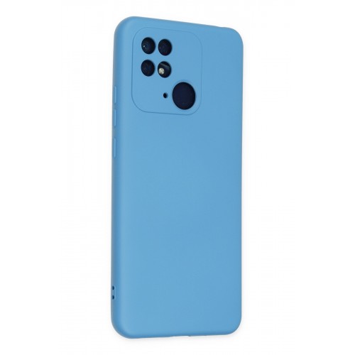 Newface Xiaomi Redmi 10C Kılıf Nano içi Kadife Silikon - Mavi Newface Xiaomi Redmi 10C Kılıf Nano içi Kadife Silikon - Mavi