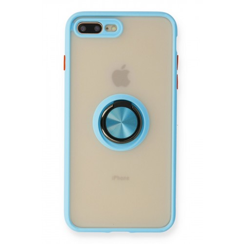 Newface iPhone 8 Plus Kılıf Montreal Yüzüklü Silikon Kapak - Buz Mavi Newface iPhone 8 Plus Kılıf Montreal Yüzüklü Silikon Kapak - Buz Mavi