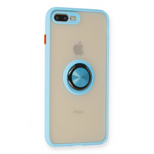 Newface iPhone 8 Plus Kılıf Montreal Yüzüklü Silikon Kapak - Buz Mavi Newface iPhone 8 Plus Kılıf Montreal Yüzüklü Silikon Kapak - Buz Mavi