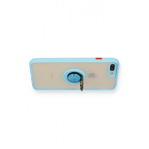 Newface iPhone 8 Plus Kılıf Montreal Yüzüklü Silikon Kapak - Buz Mavi Newface iPhone 8 Plus Kılıf Montreal Yüzüklü Silikon Kapak - Buz Mavi