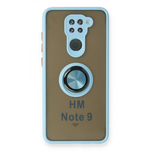 Newface Xiaomi Redmi Note 9 Kılıf Montreal Yüzüklü Silikon Kapak - Buz Mavi Newface Xiaomi Redmi Note 9 Kılıf Montreal Yüzüklü Silikon Kapak - Buz Mavi