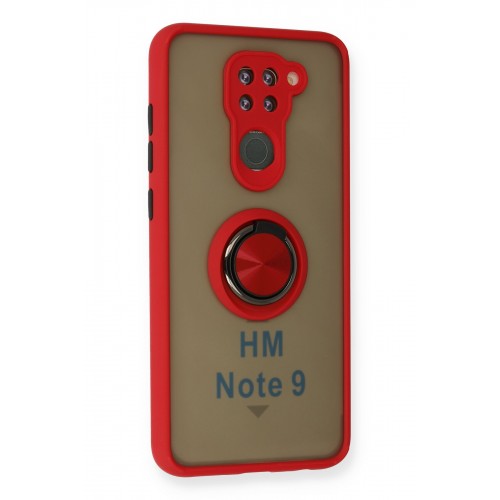 Newface Xiaomi Redmi Note 9 Kılıf Montreal Yüzüklü Silikon Kapak - Kırmızı Newface Xiaomi Redmi Note 9 Kılıf Montreal Yüzüklü Silikon Kapak - Kırmızı