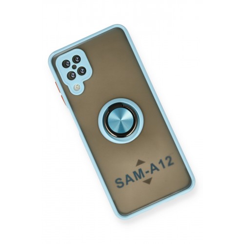 Newface Samsung Galaxy A12 Kılıf Montreal Yüzüklü Silikon Kapak - Buz Mavi Newface Samsung Galaxy A12 Kılıf Montreal Yüzüklü Silikon Kapak - Buz Mavi