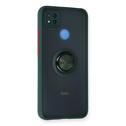 Newface Xiaomi Redmi 9C Kılıf Montreal Yüzüklü Silikon Kapak - Yeşil Newface Xiaomi Redmi 9C Kılıf Montreal Yüzüklü Silikon Kapak - Yeşil