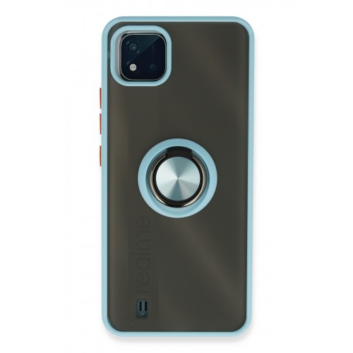 Newface Realme C11 2021 Kılıf Montreal Yüzüklü Silikon Kapak - Buz Mavi Newface Realme C11 2021 Kılıf Montreal Yüzüklü Silikon Kapak - Buz Mavi