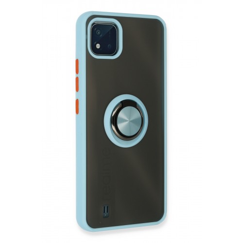 Newface Realme C11 2021 Kılıf Montreal Yüzüklü Silikon Kapak - Buz Mavi Newface Realme C11 2021 Kılıf Montreal Yüzüklü Silikon Kapak - Buz Mavi