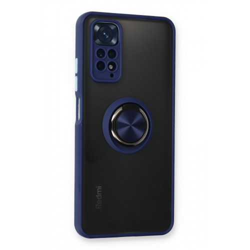 Newface Xiaomi Redmi Note 11 Kılıf Montreal Yüzüklü Silikon Kapak - Lacivert Newface Xiaomi Redmi Note 11 Kılıf Montreal Yüzüklü Silikon Kapak - Lacivert