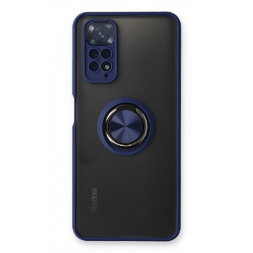 Newface Xiaomi Redmi Note 11 Kılıf Montreal Yüzüklü Silikon Kapak - Lacivert Newface Xiaomi Redmi Note 11 Kılıf Montreal Yüzüklü Silikon Kapak - Lacivert