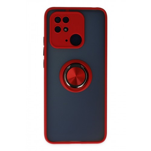 Newface Xiaomi Redmi 10C Kılıf Montreal Yüzüklü Silikon Kapak - Kırmızı Newface Xiaomi Redmi 10C Kılıf Montreal Yüzüklü Silikon Kapak - Kırmızı