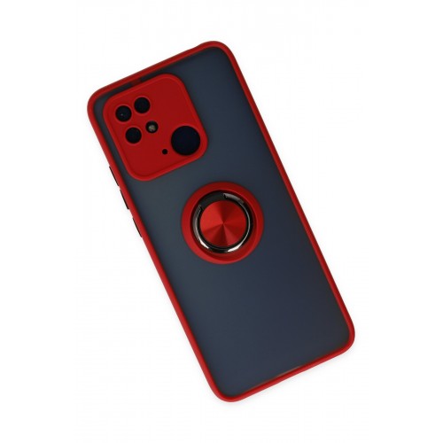 Newface Xiaomi Redmi 10C Kılıf Montreal Yüzüklü Silikon Kapak - Kırmızı Newface Xiaomi Redmi 10C Kılıf Montreal Yüzüklü Silikon Kapak - Kırmızı