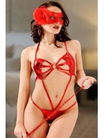 Kırmızı Deri ( Lame ) Gecelik - 464 - Beden Standart