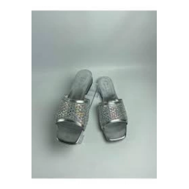 Ortu Gümüş Cilt İşlemeli Terlik (Numara: 36)