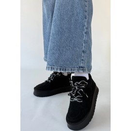 Muden Siyah Süet Bağcıklı Bot (Numara: 37)