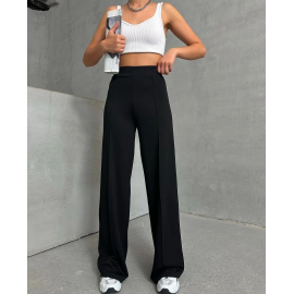 Önü Çımalı Pantolon Siyah (Beden: Xxl)