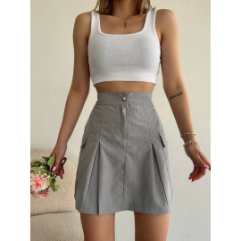 Cepli Paraşüt Etek S241021 Gri (Beden: S)