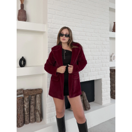 Fok Ceket Premıum Kalite Bordo St255860 (Beden: Xl)