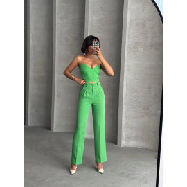 Palazzo Pantolonlu Alt Üst Takım Yeşil (Beden: M)