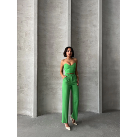 Palazzo Pantolonlu Alt Üst Takım Yeşil (Beden: M)