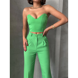 Palazzo Pantolonlu Alt Üst Takım Yeşil (Beden: L)