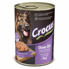 CROCUS YETIŞKIN KÖPEK DANA ETLI YAŞ MAMA 400 GR X 4 ADET