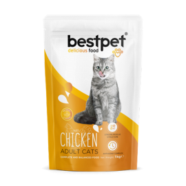 Bestpet 1 kg X 10 ADET  Yetişkin Kediler İçin Tavuk Etli Kuru Mama 