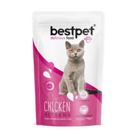 Bestpet 1 kg X 10 ADET  Yavru Kediler İçin, Tavuk Etli Ve Pirinçli Kuru Mama 
