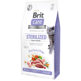 Brit Care 7 kg Kilo Kontrolü İhtiyacı Olan Kısırlaştırılmış Kediler İçin, Tahılsız, Hipoalerjenik, Taze Ördek Etli Ve Hindi Etli Kuru Mama 