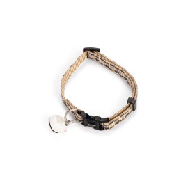 Beeztees Kedi Boyun Tasması, Zilli, Bej, 20-30cm