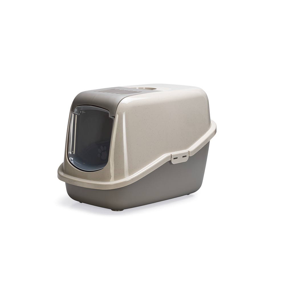 Beeztees Kapalı Kedi Tuvaleti, Koku Filtreli, Bej Gri, 56x39x39cm