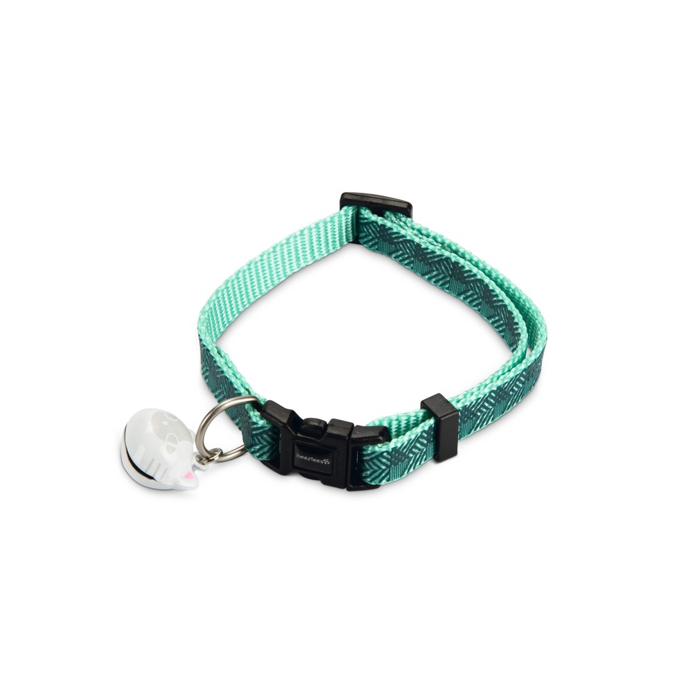 Beeztees Kedi Boyun Tasması, Zilli, Yeşil, 20-30cm