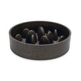 Beeztees DBL Köpek Yavaş Besleme Mama Kabı, Bambu, Antrasit, 21cm, 1430ml