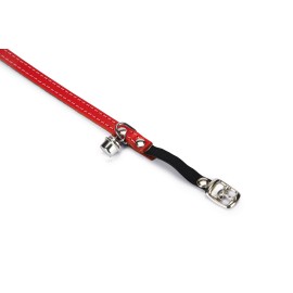 Beeztees Kedi Boyun Tasması, Deri, Zilli, Kırmızı, 24-29cm