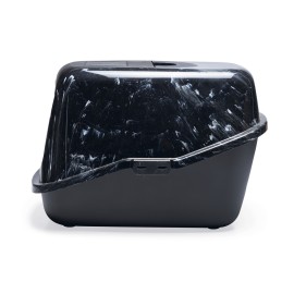 Beeztees Kapalı Kedi Tuvaleti, Koku Filtreli, Siyah Mermer Antrasit, 56x39x39cm