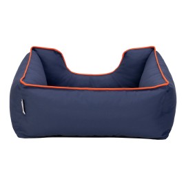 Pet Comfort Alpha  Kedi ve Köpek Yatağı Lacivert w Turuncu Biye S 60x50cm