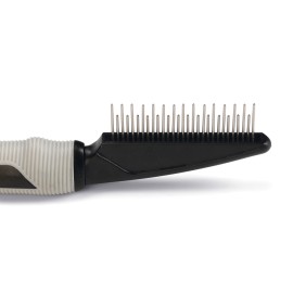 Beeztees Tüy Dökme Dönemi Köpek Tarağı, S, Siyah Gri, 21cm, 21x5,5x3cm
