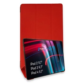 Newface iPad 4 9.7 Kılıf Tablet Smart Kılıf - Kırmızı