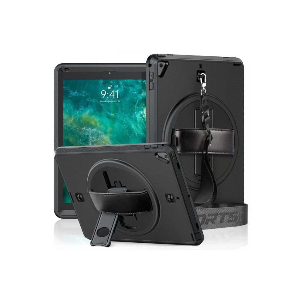 Newface Ipad 5 Air 9.7 Kılıf Strap-C Otterbox Tablet Kapak - Siyah